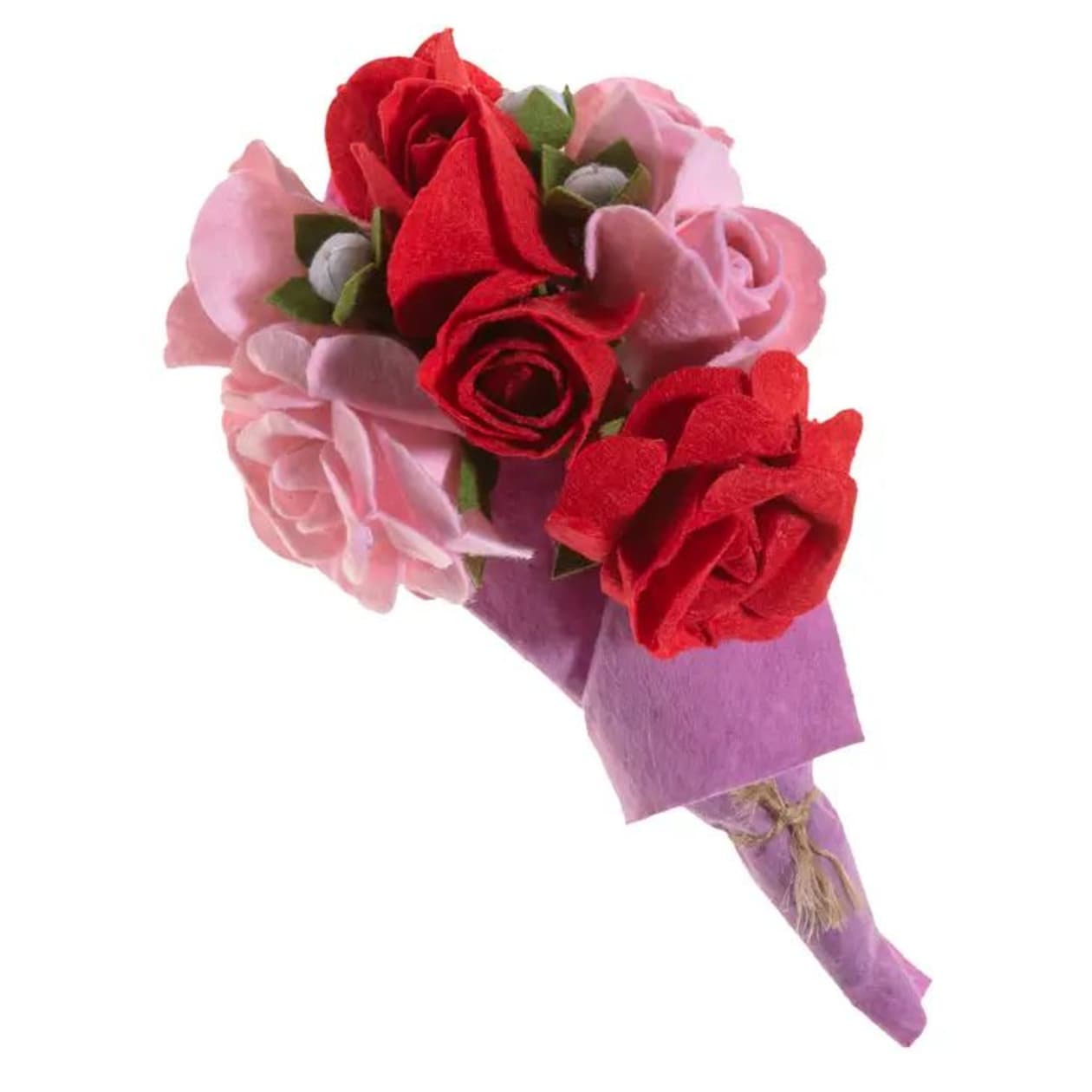 Petite Red Rose Bouquet Handcrafted Felt | Handmade in Kyrgyzstan