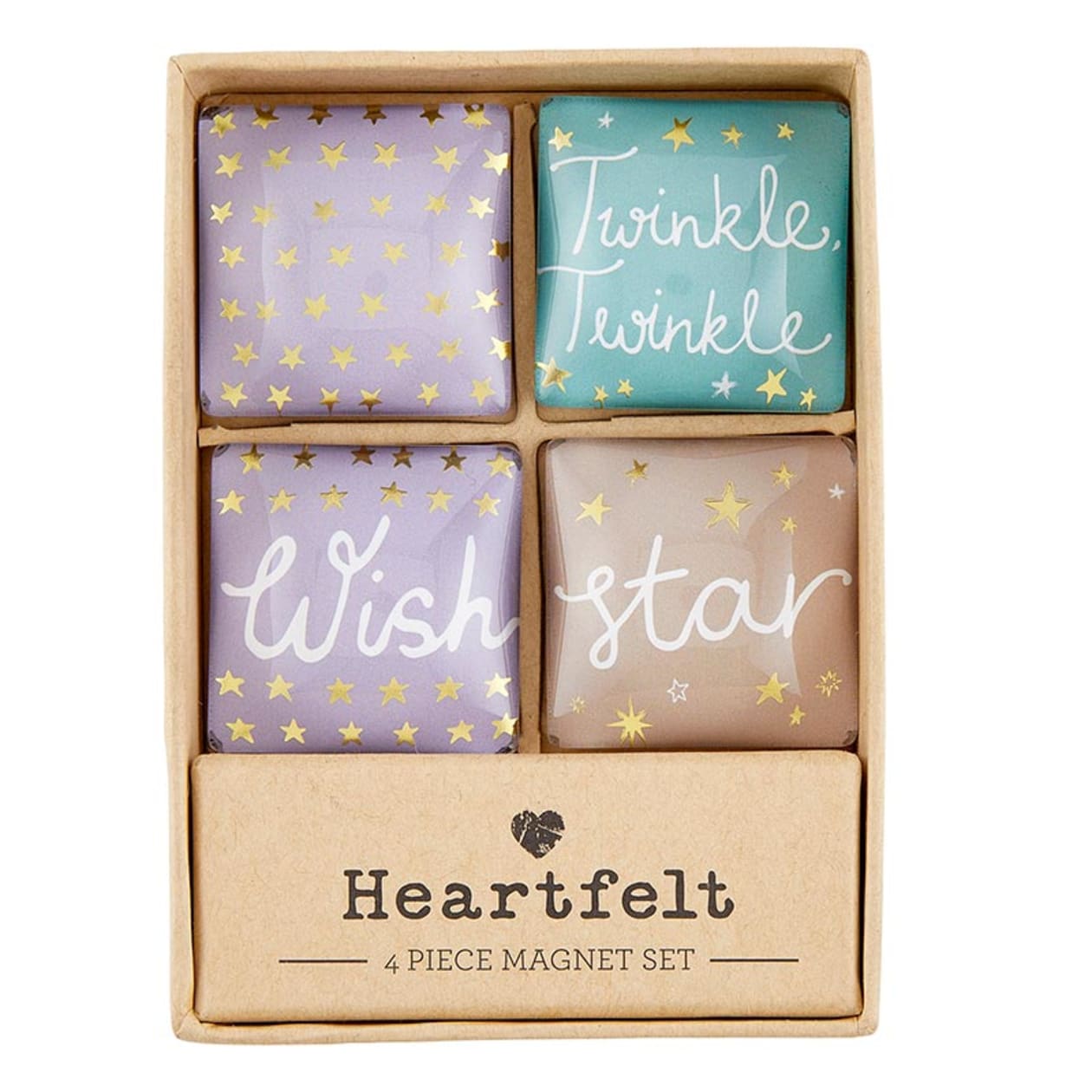 Wish Twinkle Square Glass Magnet Set | In a Gift Box