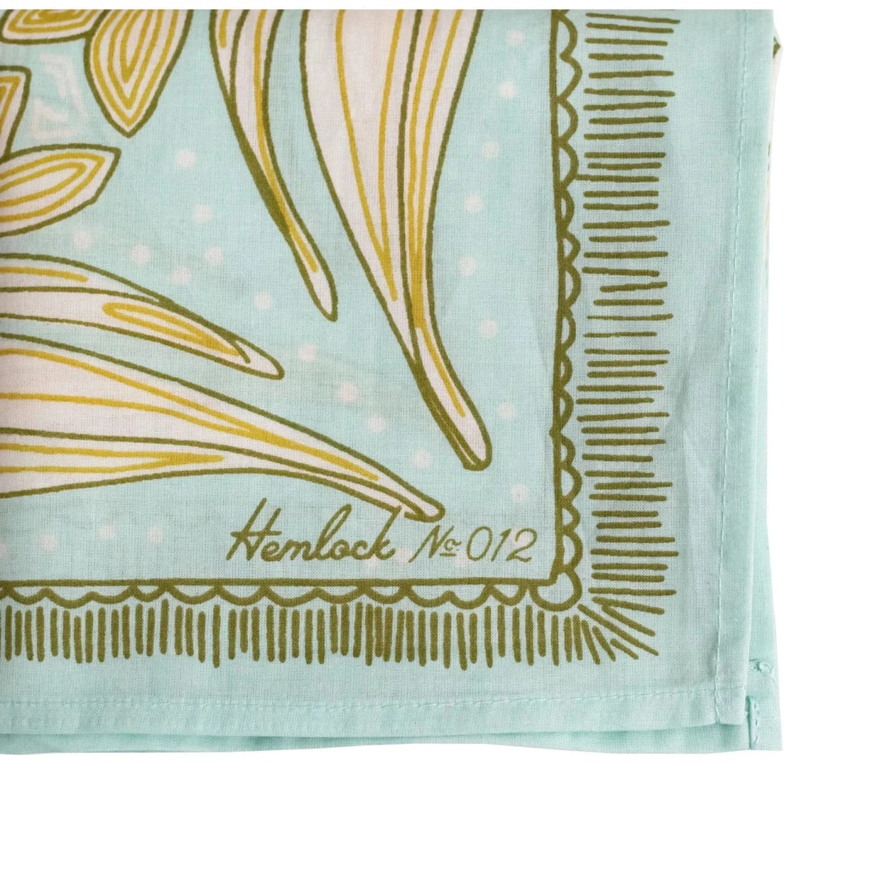 Yellow Flowers In Light Blue Bandana | 22" x 22" Premium Cotton