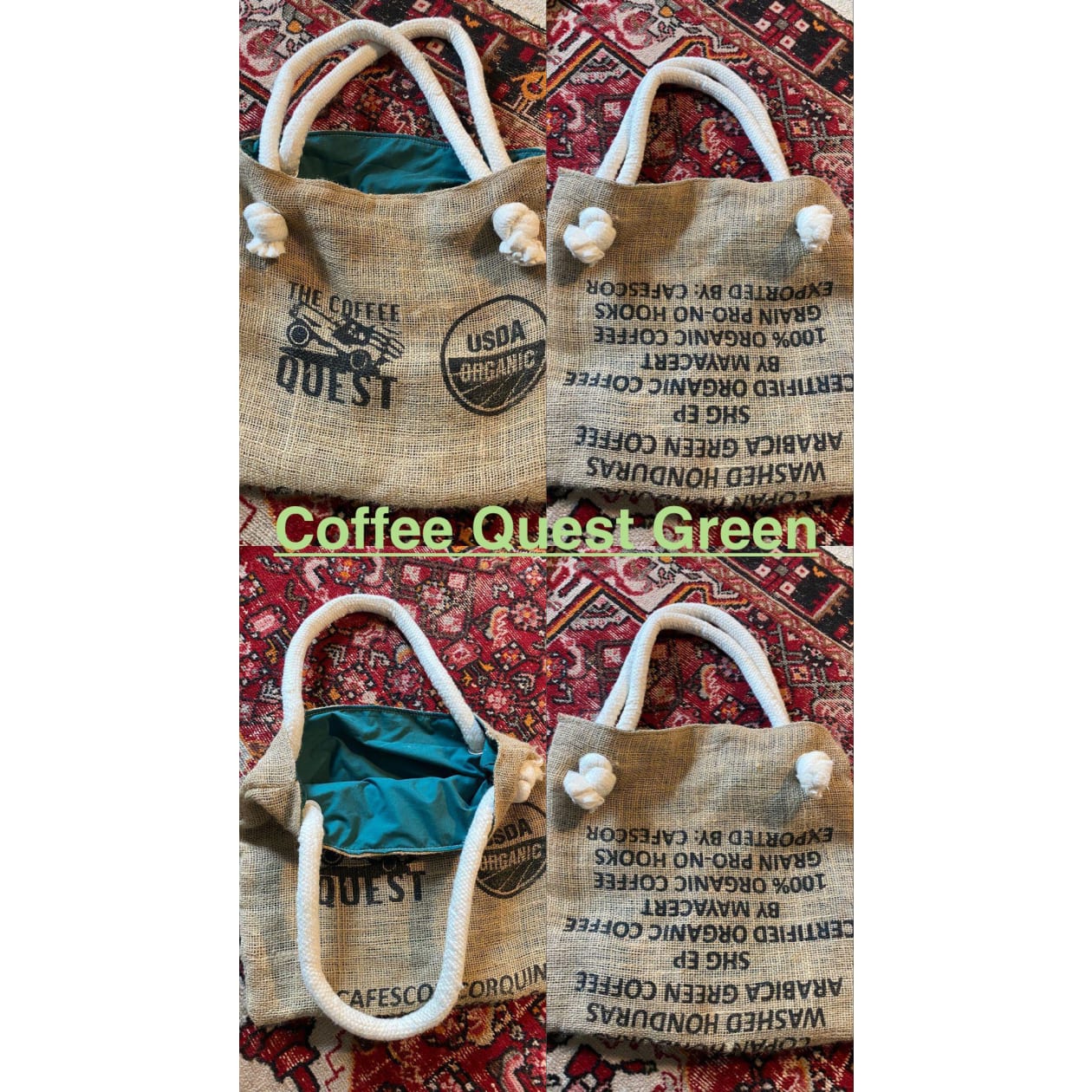 Handmade Burlap Tote Bag