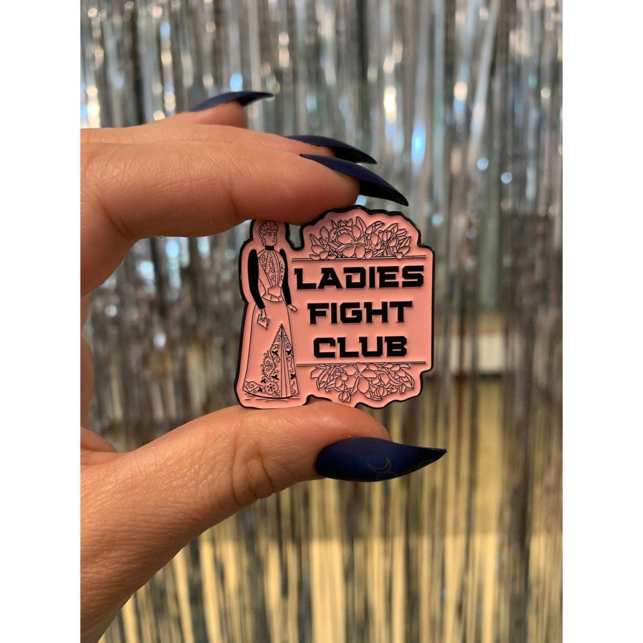 Ladies Fight Club Enamel Pin Victorian Funny Lapel Pin