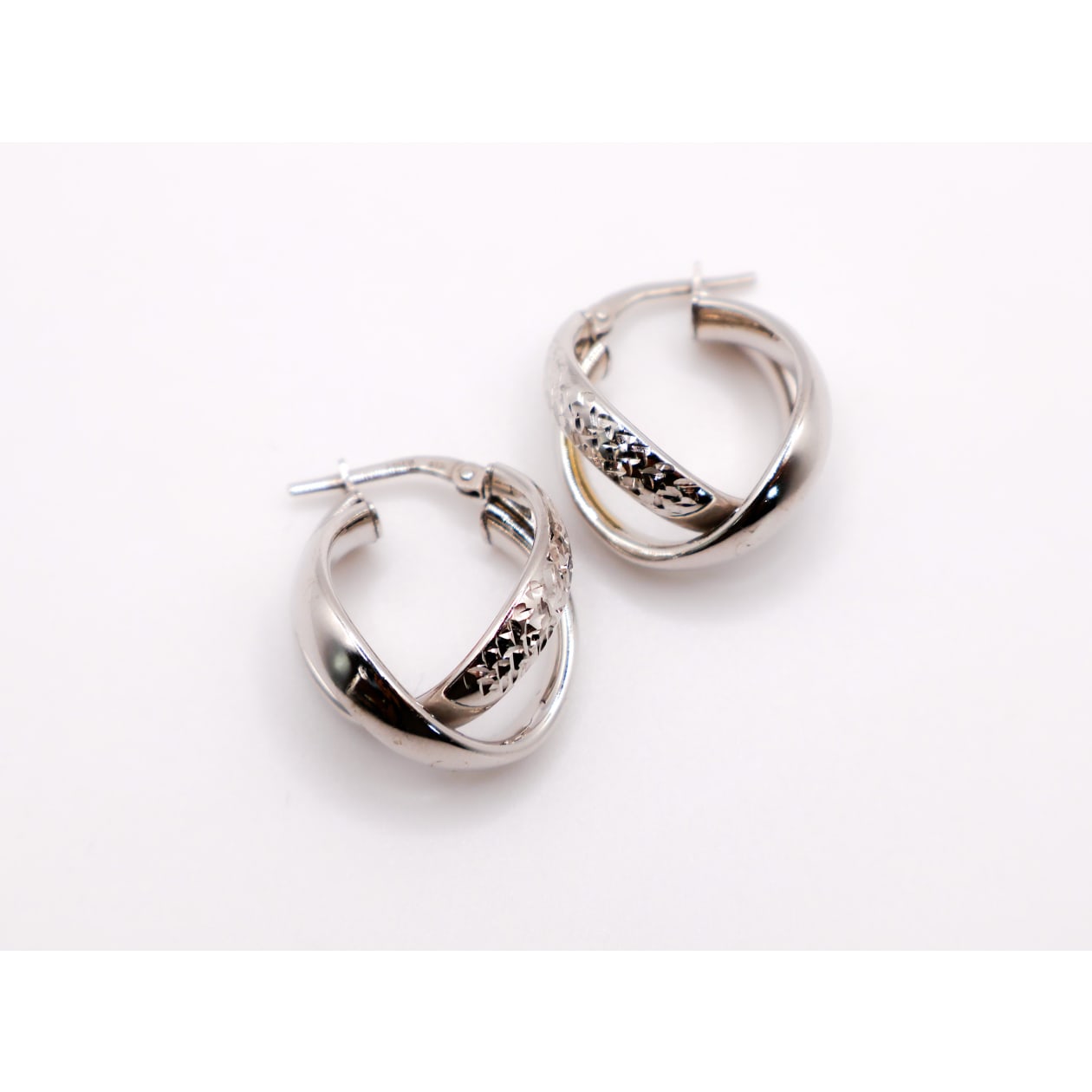 Italian Twisted Duo Silver Hoop Earrings