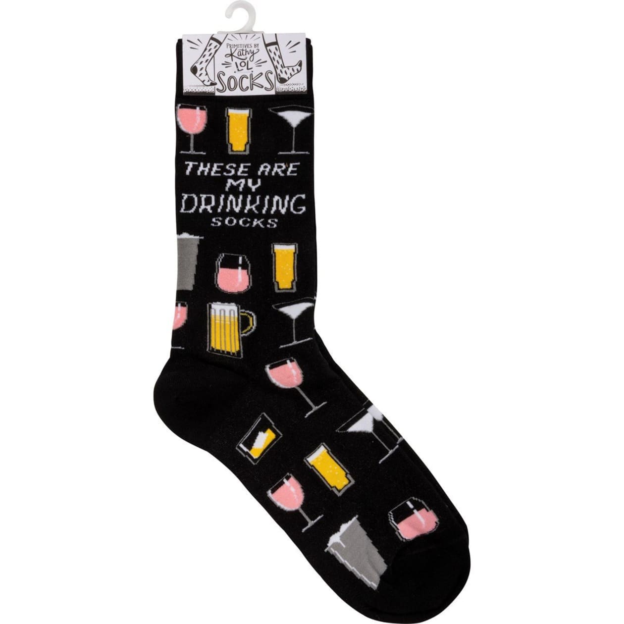 These Are My Drinking Socks Black Colorful Funny Novelty Socks with Cool Design, Bold/Crazy/Unique Specialty Dress Socks