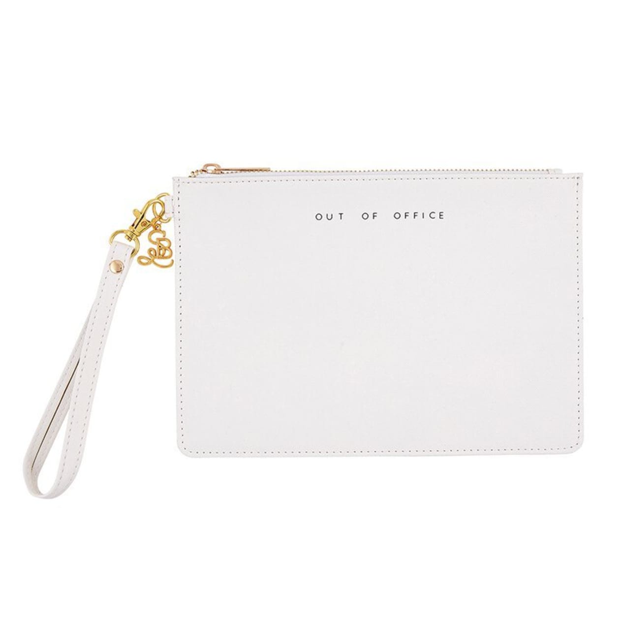 Out Of Office White Fashion Wristlet | 9.45" x 6.5" | Secret Message Inside