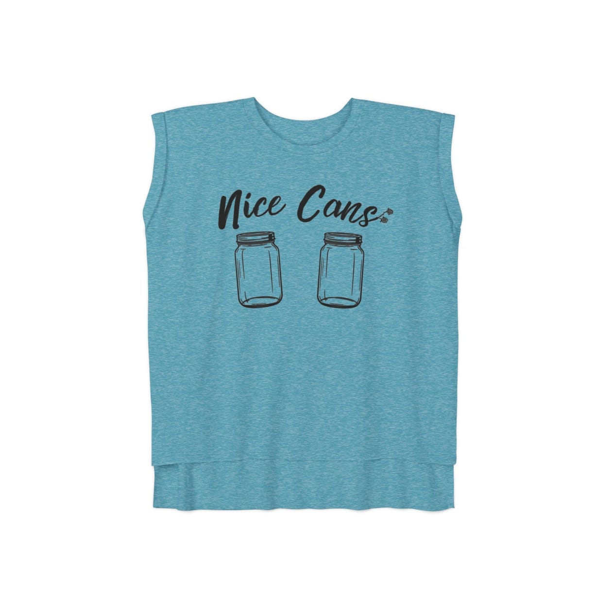 Nice Cans Women’s Flowy Rolled Cuffs Muscle Tee