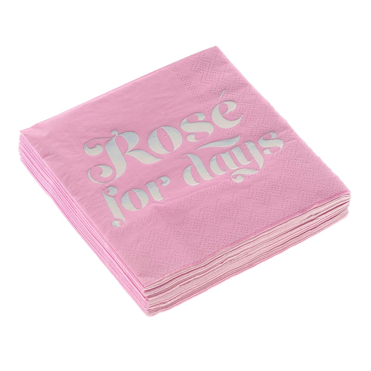 Rose For Days Foil Party/Beverage/Cocktail Napkins |  9.75" square