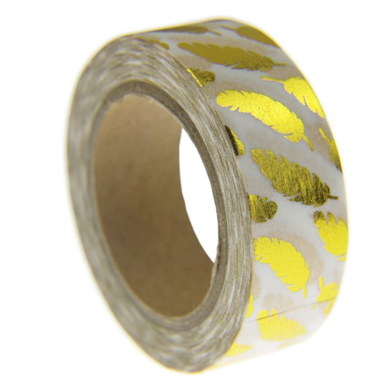 Gold Feather Washi Tape in Metallic | Gift Wrapping and Craft Tape