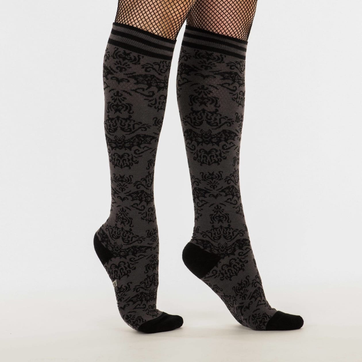 Bat Damask Knee High Socks | Spooky Halloween