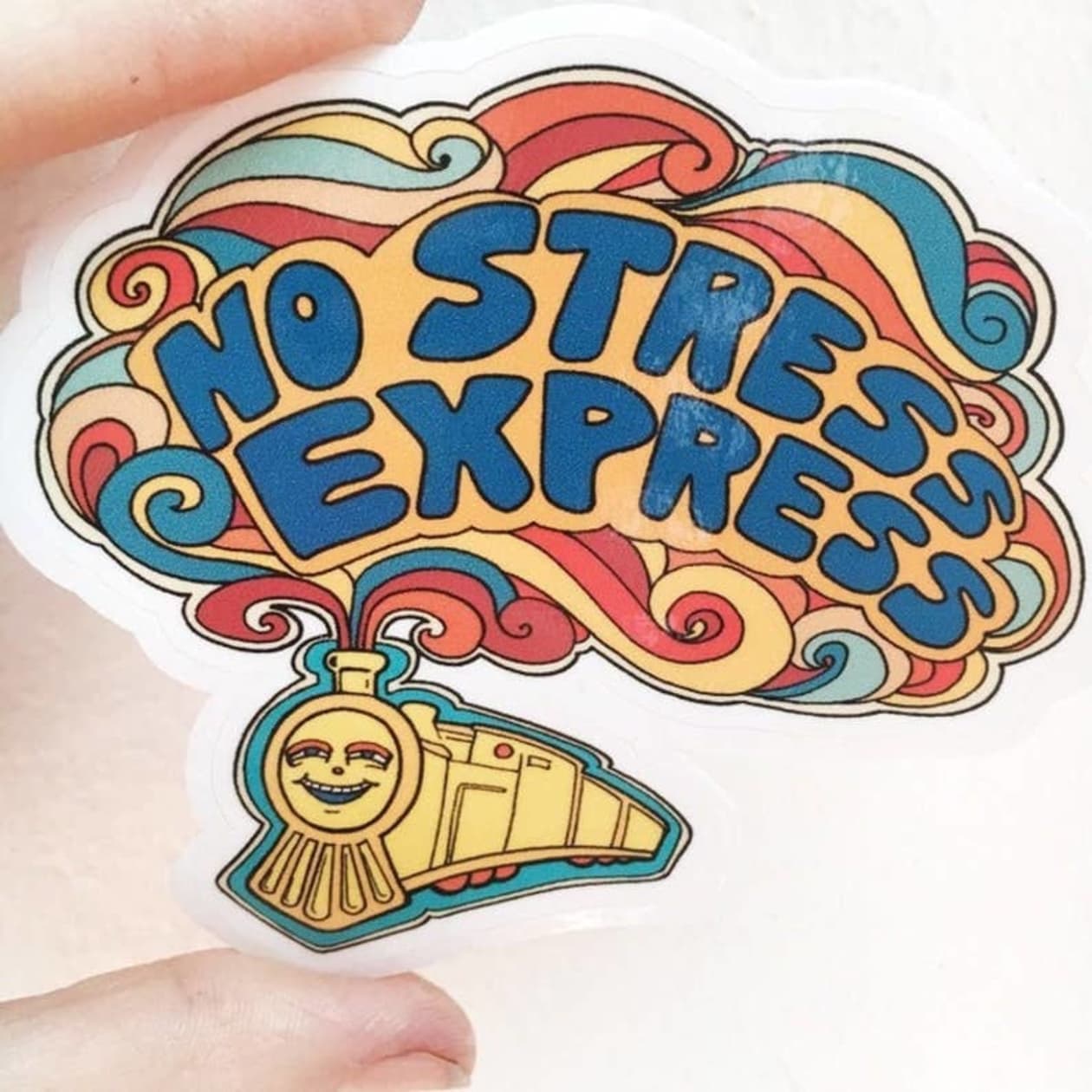 No Stress Express Train Vinyl Sticker | 3"