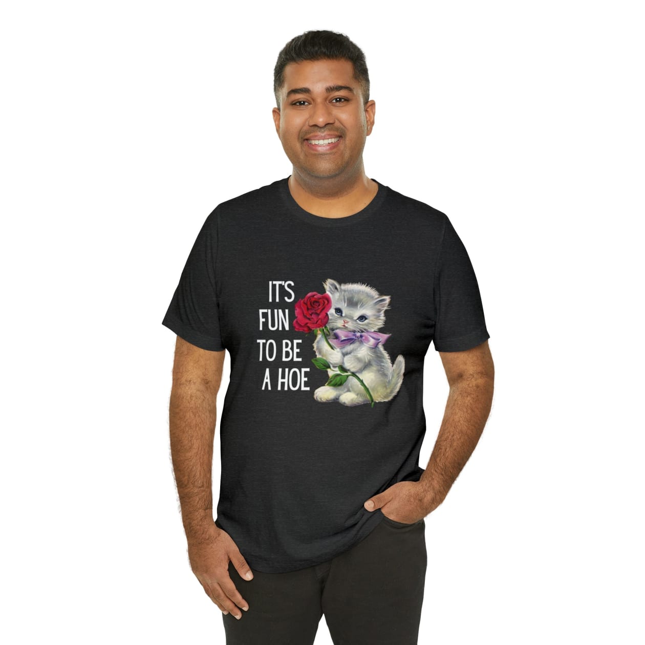 It's Fun to be a Hoe Jersey Short Sleeve Tee [Multiple Color Options] with Kitten Motif