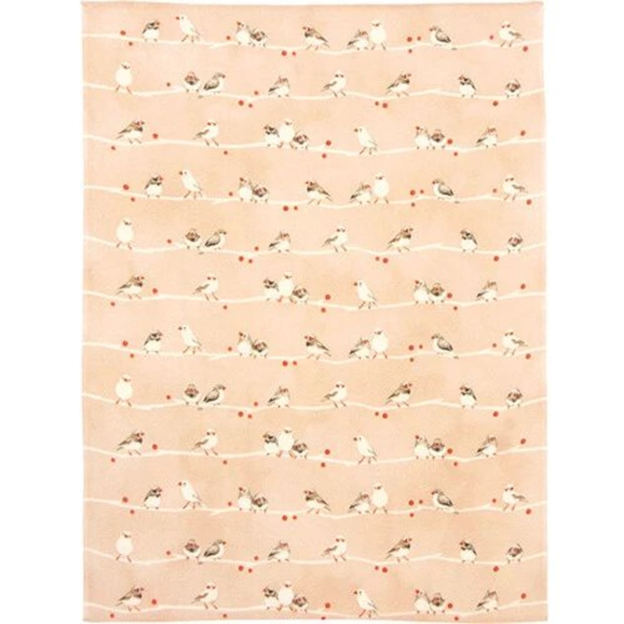 Pink Birds Tenugui Hankie Handkerchief | Japanese Hand Cloth | 13.38" x 16.92"