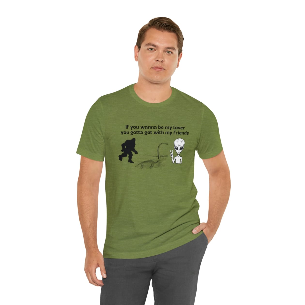 If You Wanna Be My Lover Unisex Jersey Short Sleeve Tee | Bigfoot Dinosaur Alien