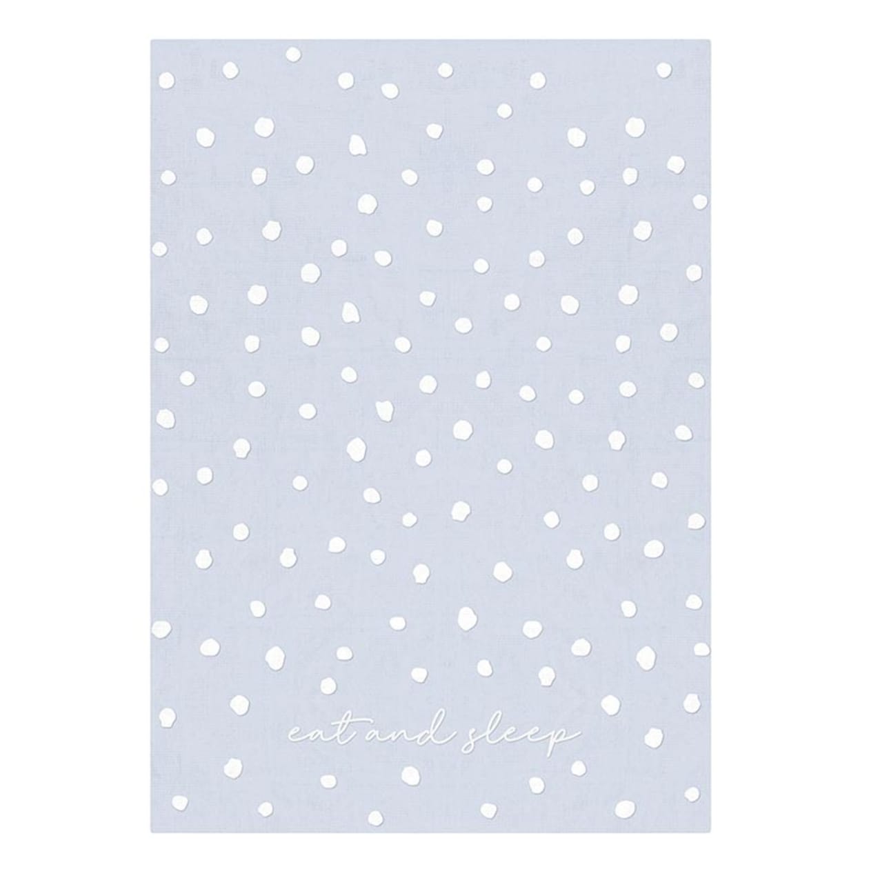 Eat and Sleep Dotted Blue Tea Towel | Extra Large 20" W x 27.5" L | In a Gift Box! | Gift for Her