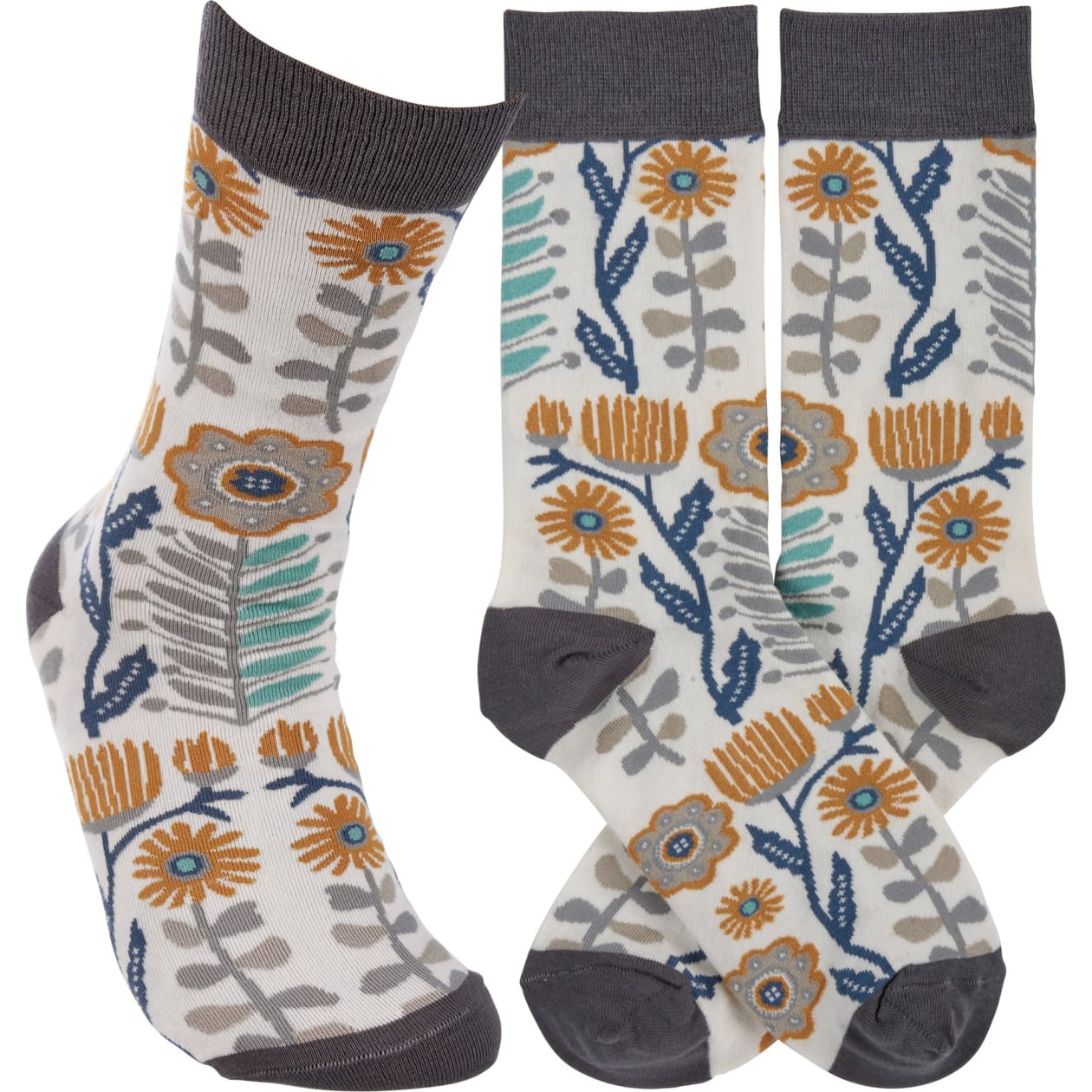 Folk Art Floral Socks in Multicolor | Unisex
