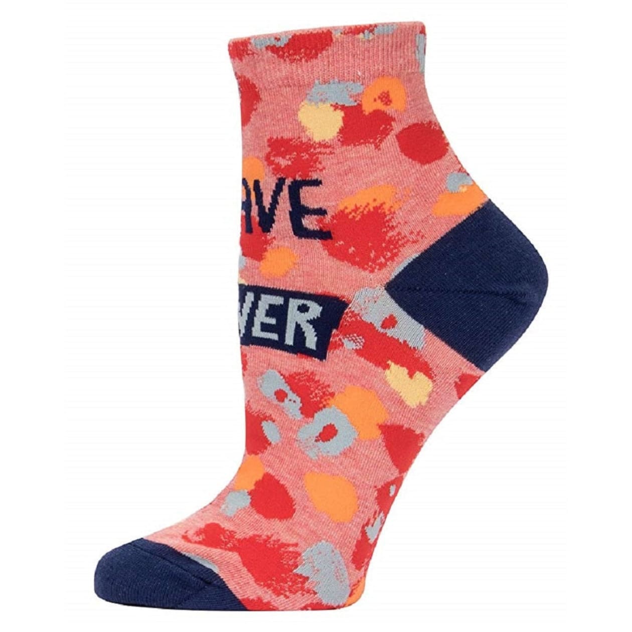 Last Call! I'll Behave Never Women's Ankle Socks in Coral, Red, and Navy | BlueQ at GetBullish