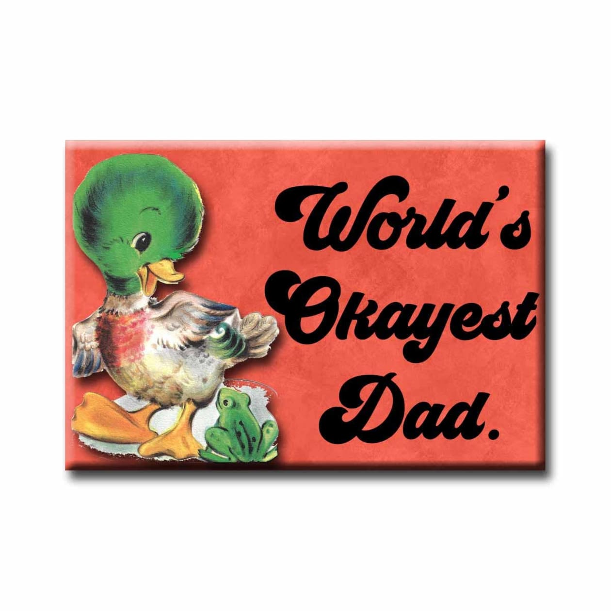 World's Okayest Dad Magnet | Rectangular Refrigerator Decor Magnet