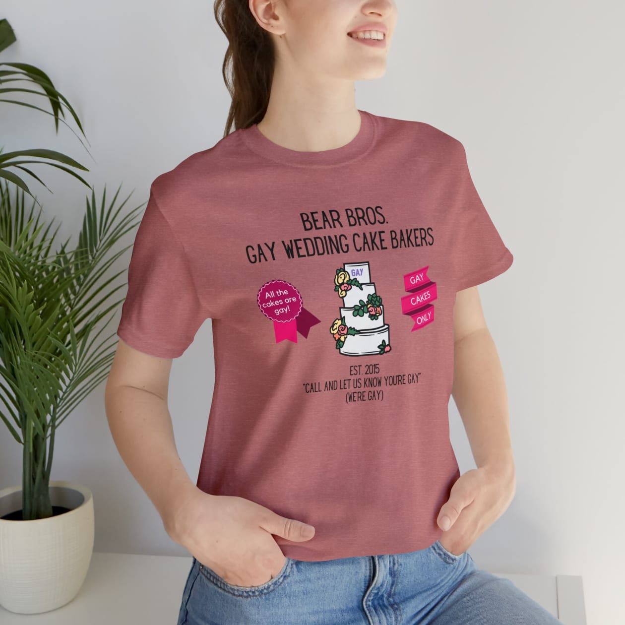 Bear Bros. Gay Wedding Cake Bakers Unisex Short Sleeve Tee [Multiple Color Options]