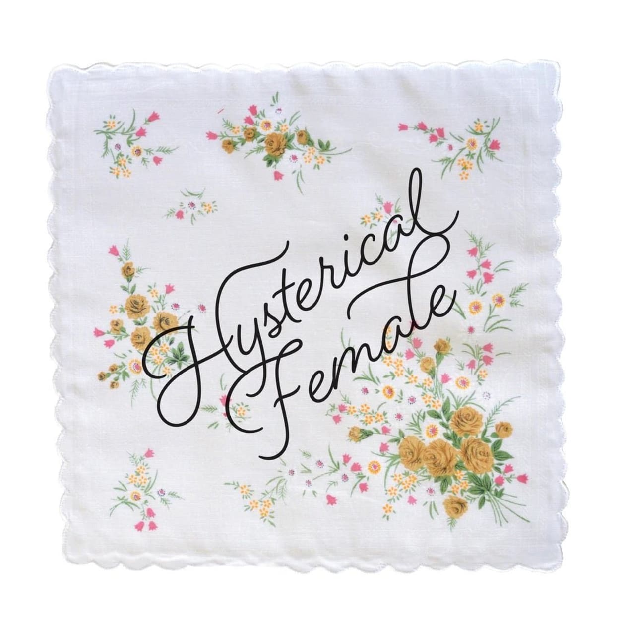 Hysterical Female Hankie Retro Floral Print Cotton Handkerchief