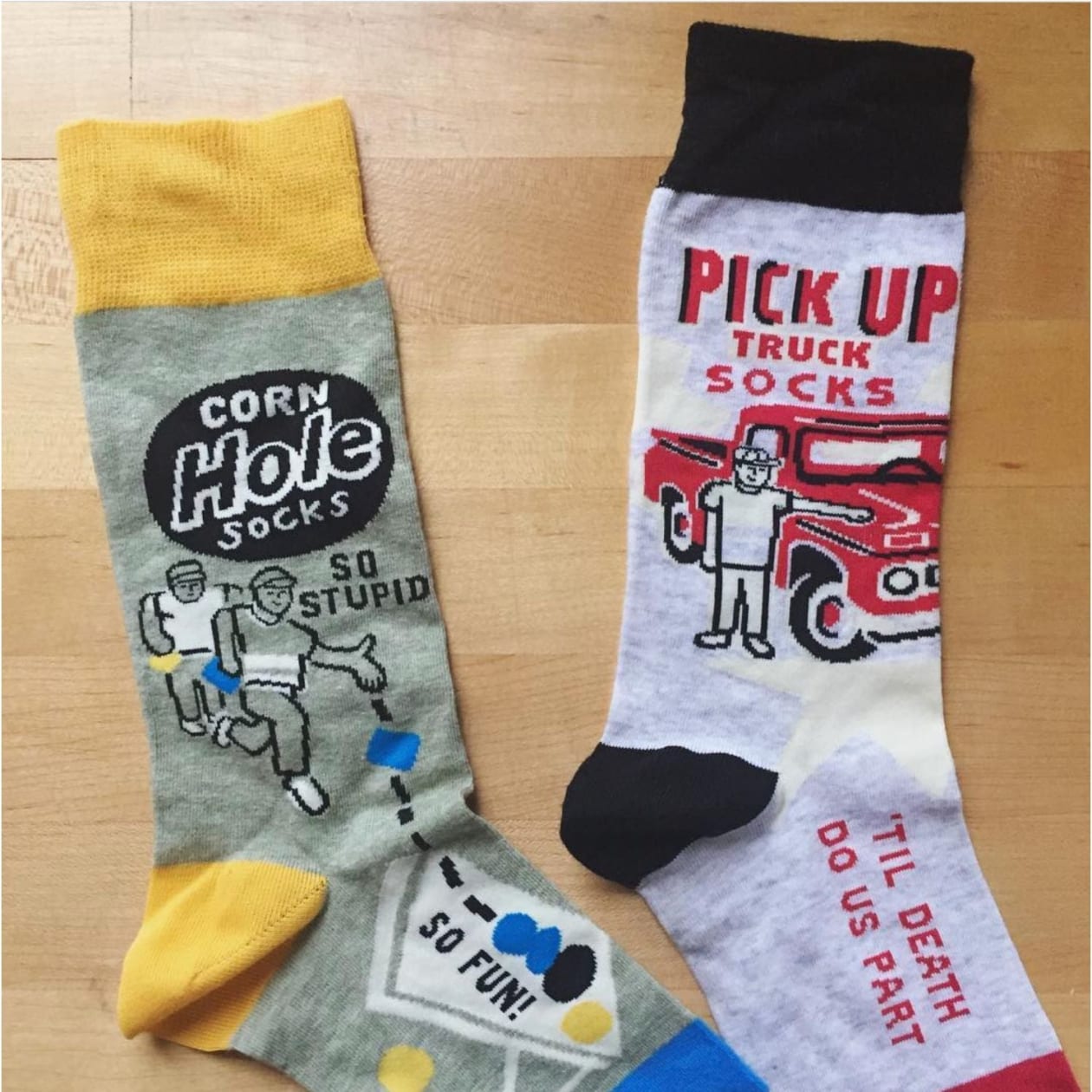 Pick Up Truck 'Til Death Do Us Part Funny Men's Crew Socks | BlueQ at GetBullish