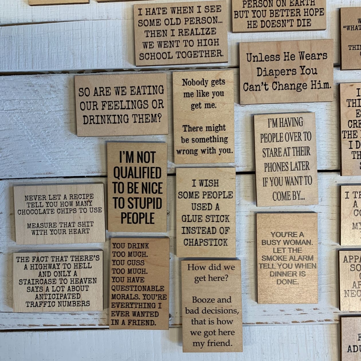 Never Let A Recipe Tell You How Many Chocolate Chips To Use Funny Wood Refrigerator Magnet | 2" x 3"