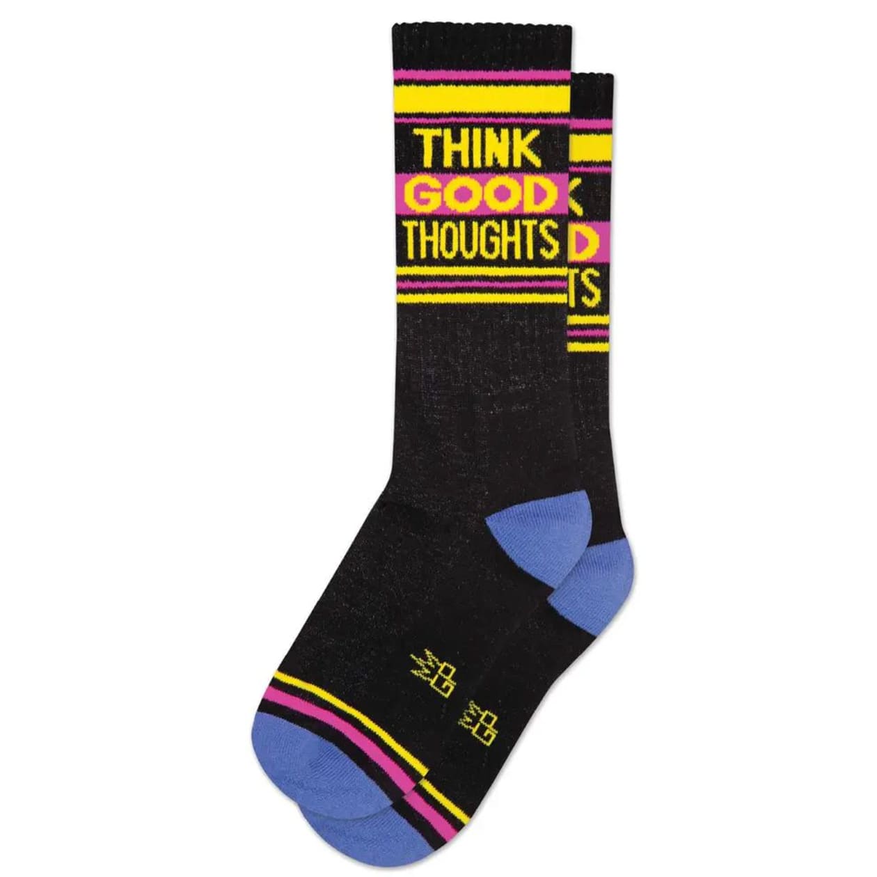 Think Good Thoughts Gym Crew Socks | Black Cotton Socks | Unisex