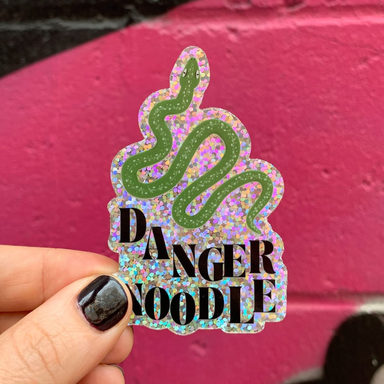 Danger Noodle Glitter Snake Sticker | Vinyl Die Cut Sticker