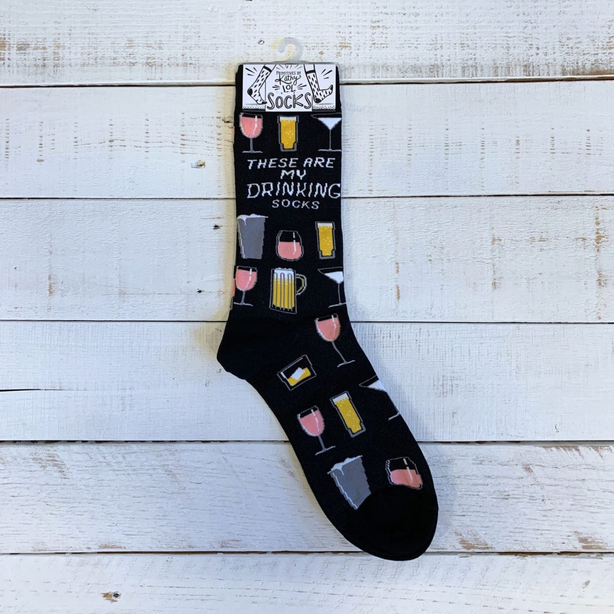 These Are My Drinking Socks Black Colorful Funny Novelty Socks with Cool Design, Bold/Crazy/Unique Specialty Dress Socks