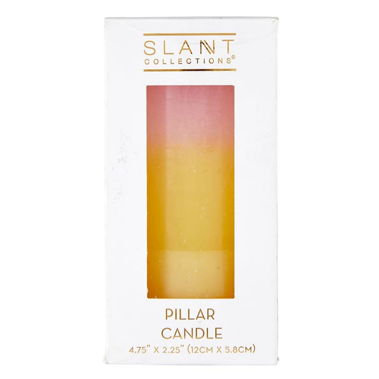 Mini Pillar Candle in Pink Orange White | Aesthetic Unscented Dinner Candle 4.75"