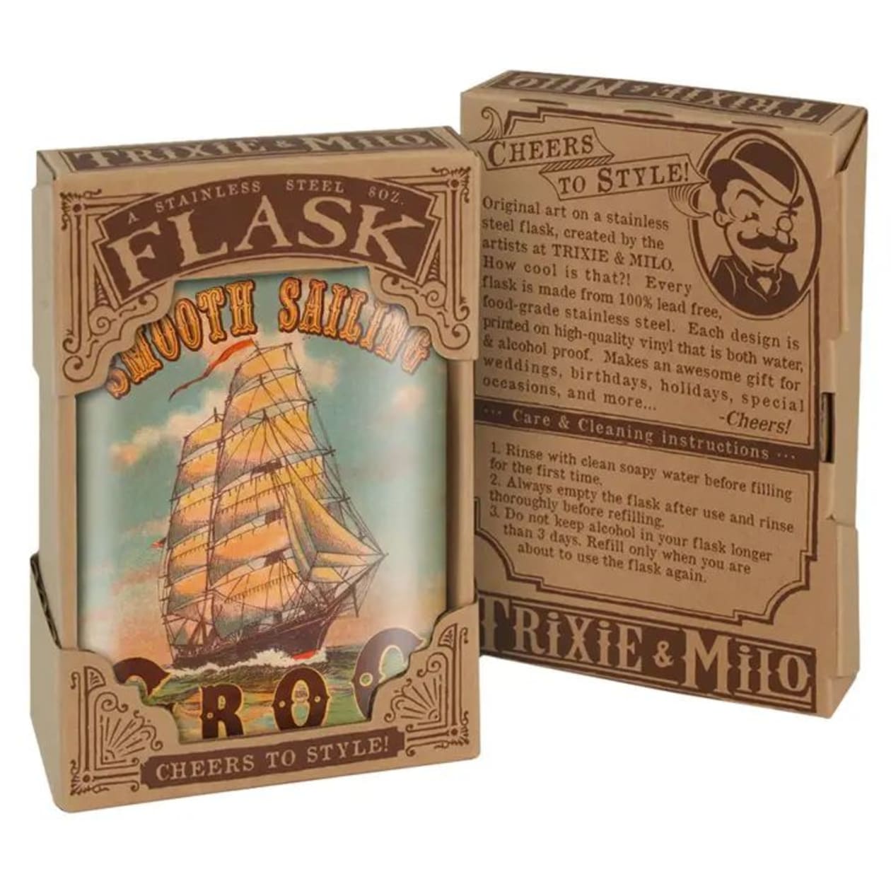 Smooth Sailing Liquor Flask | Lead-Free Stainless Steel