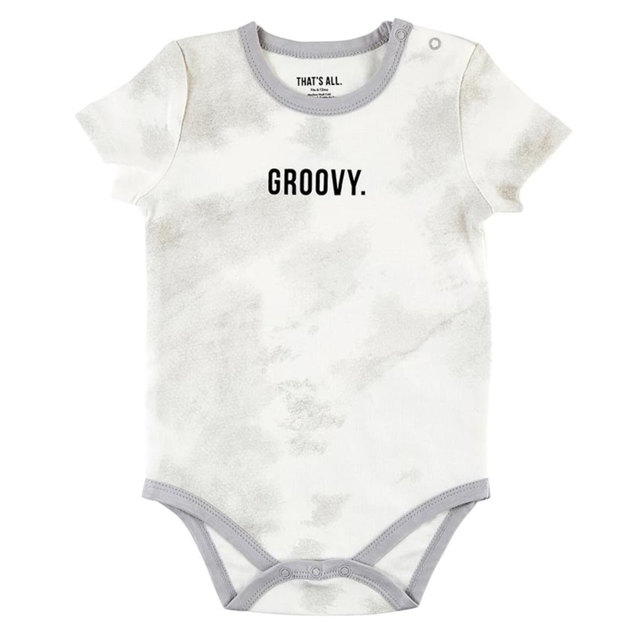 Groovy Baby Snapshirt in Tie Dye-Grey | Unisex Cotton Baby Body Suit | Size 6-12 Months