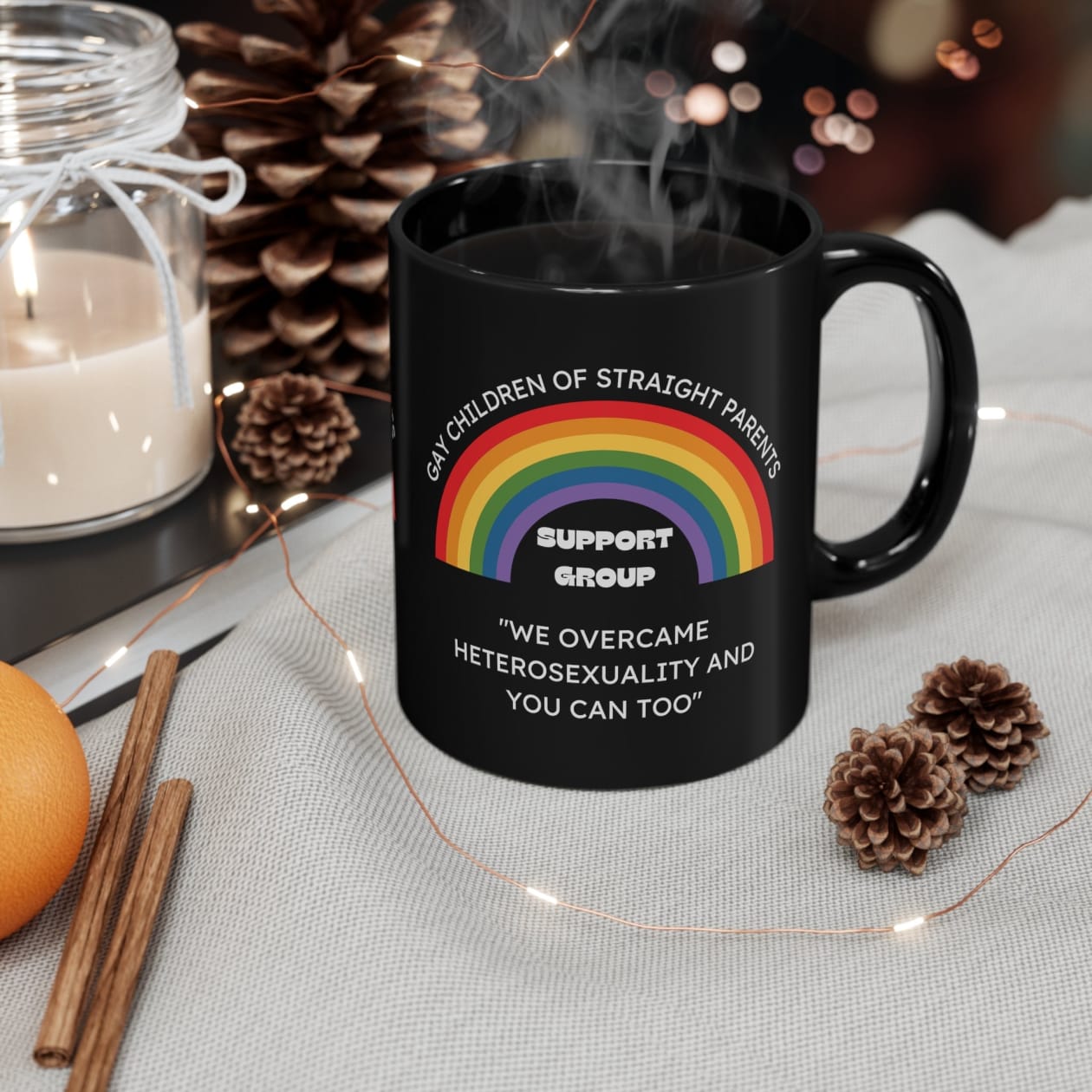 Gay Children of Straight Parents Support Group Mug in Black