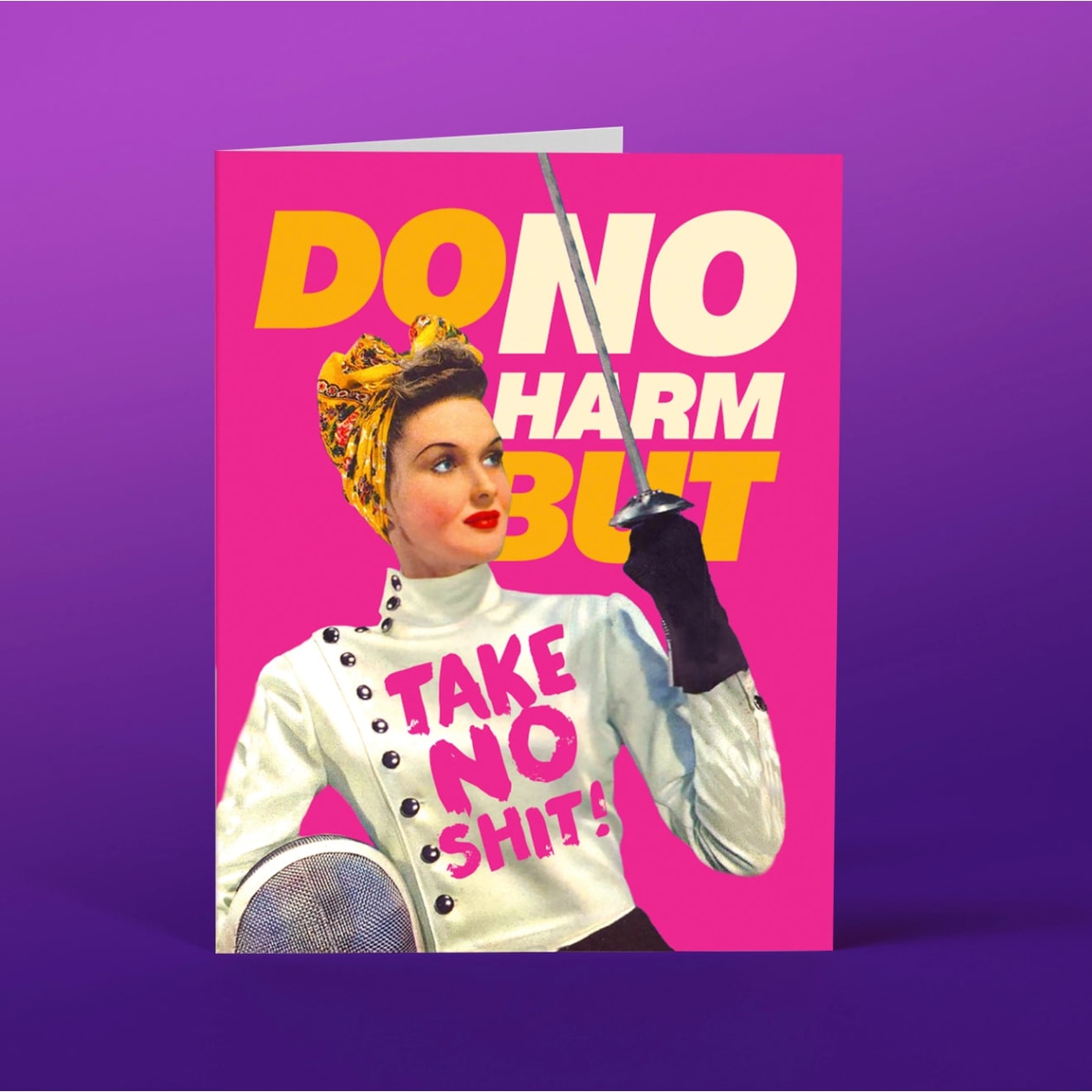 Do No Harm Greeting Card in Pink