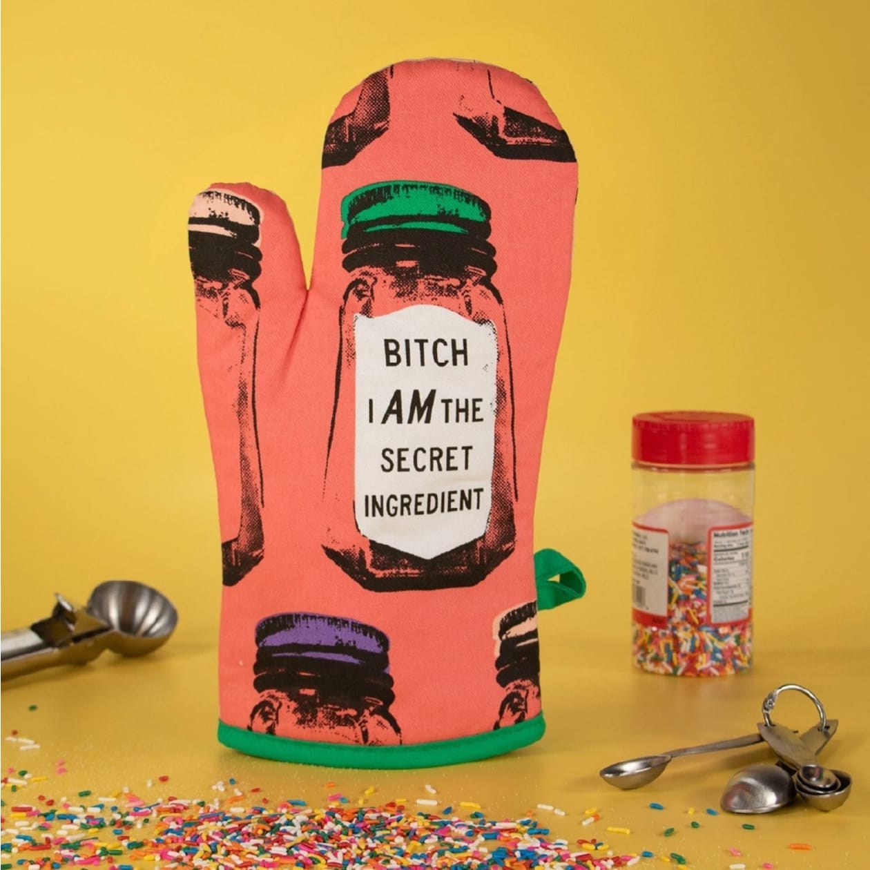 Bitch I Am The Secret Ingredient Oven Mitt | Kitchen Thermal Single Pot Holder | BlueQ at GetBullish