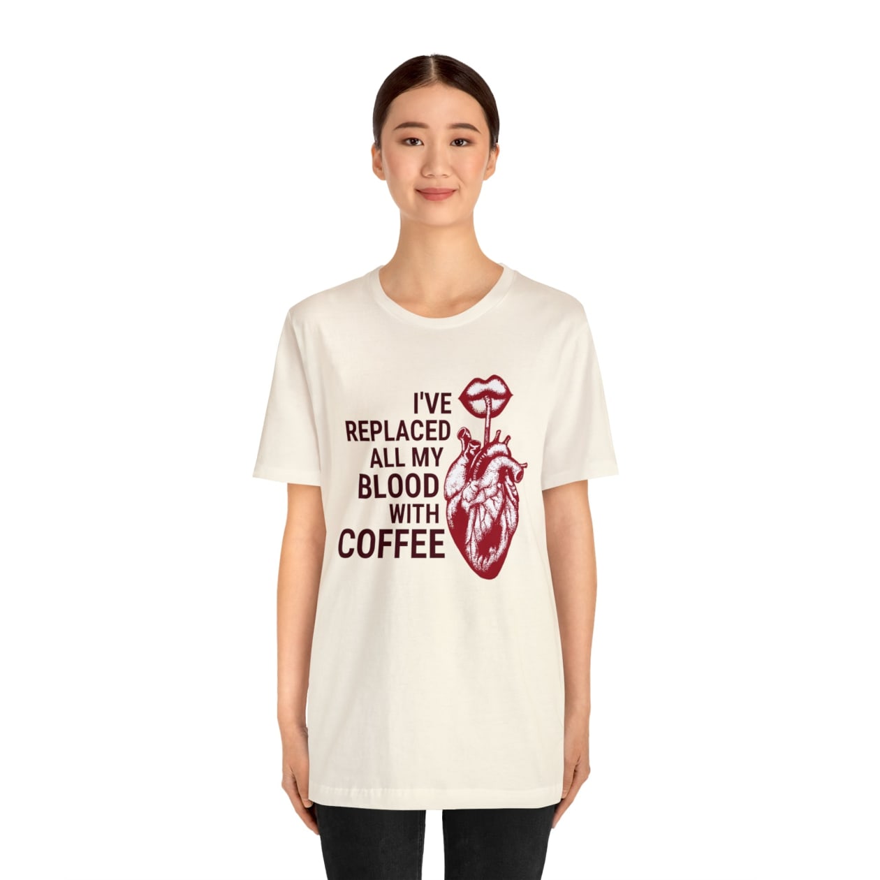 I've Replaced All My Blood With Coffee Jersey Short Sleeve Tee [Multiple Colors and Sizes]