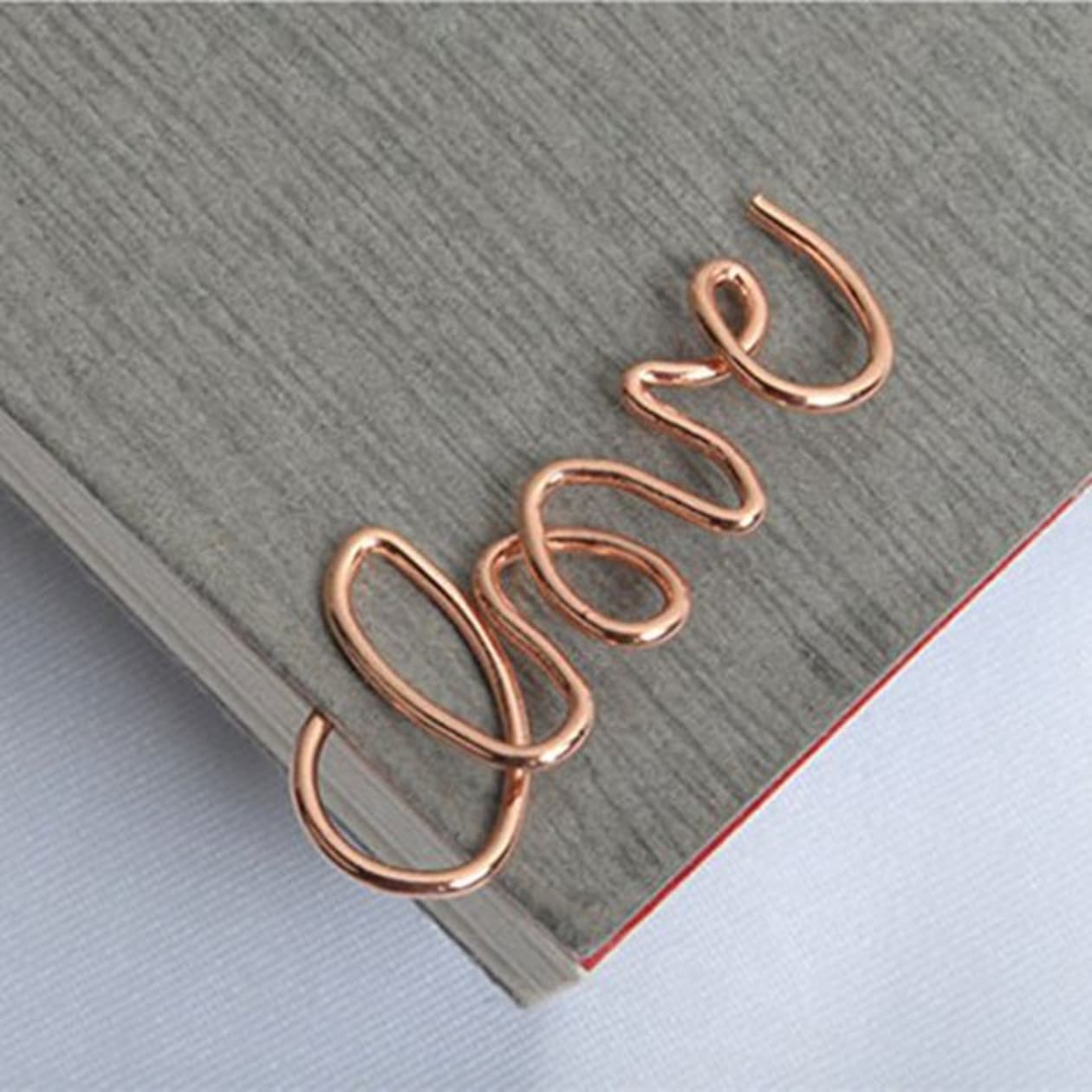 Rose Gold LOVE Paper Clips Set of 10