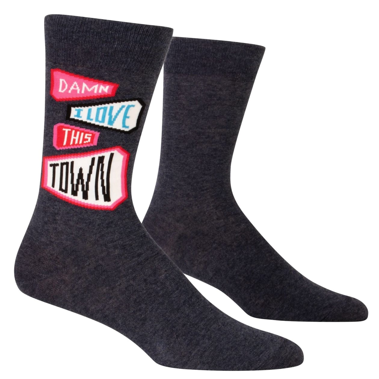 Damn I Love This Town Men's Crew Socks | BlueQ at GetBullish