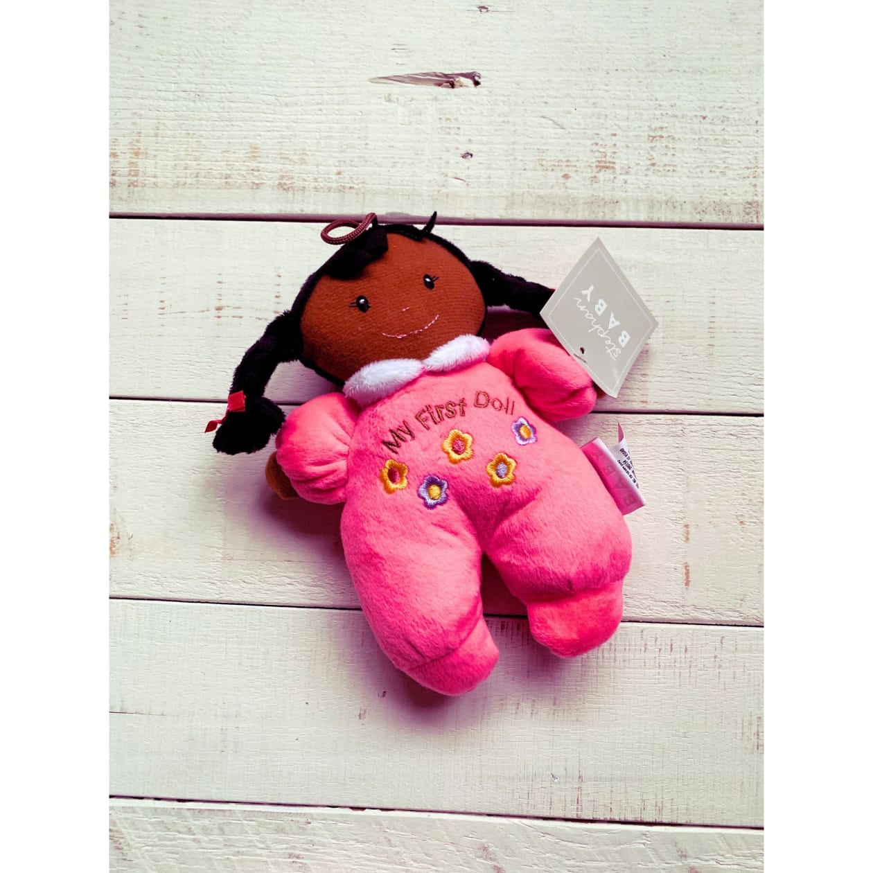 My 1st Doll in Hot Pink | African-American Soft Plush 8" Doll | Baby Gift