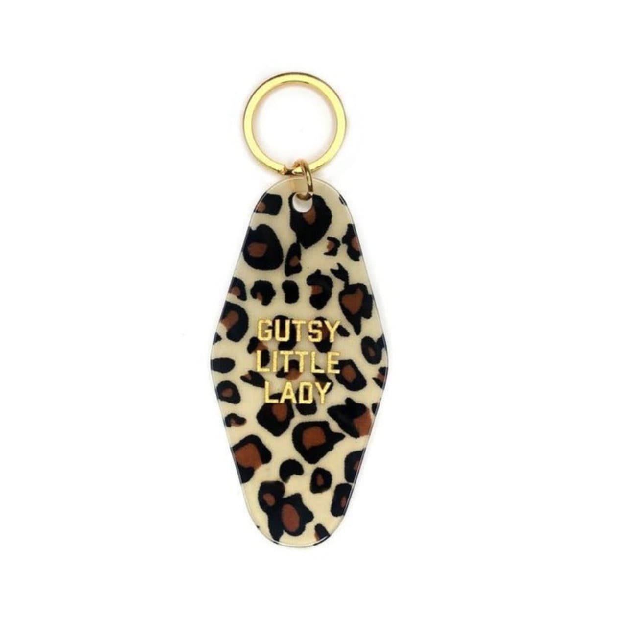 Gutsy Little Lady Motel Key Tag in Leopard