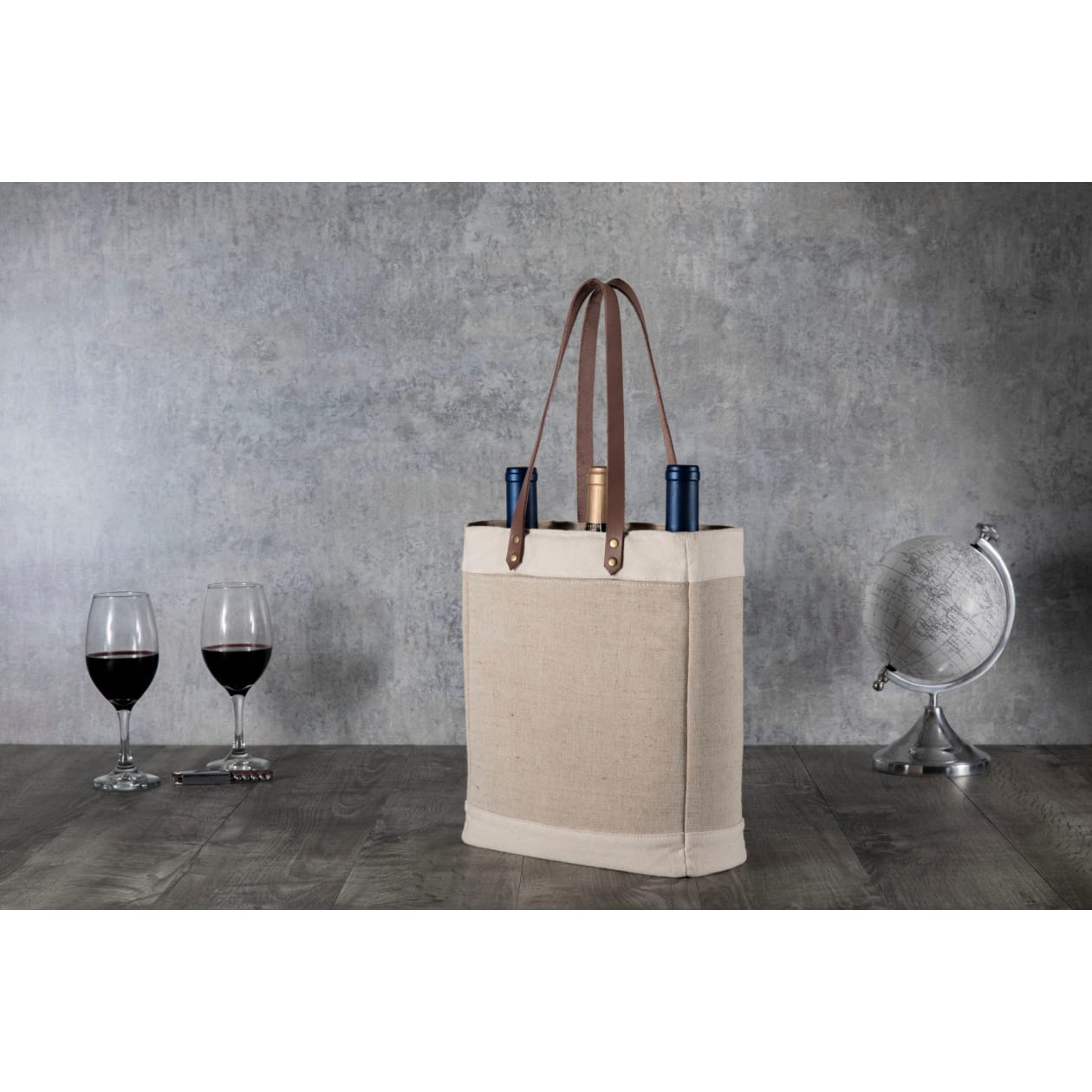 Pinot Jute 3 Bottle Insulated Wine Bag