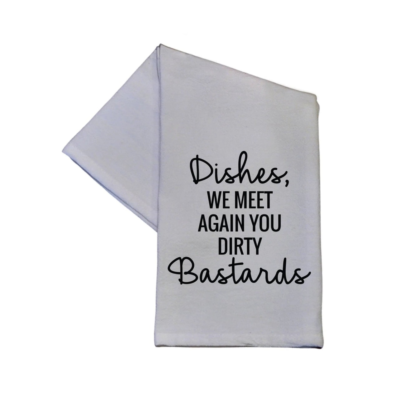 Dishes We Meet Again Cotton Hand Towel | White | 16" x 24"