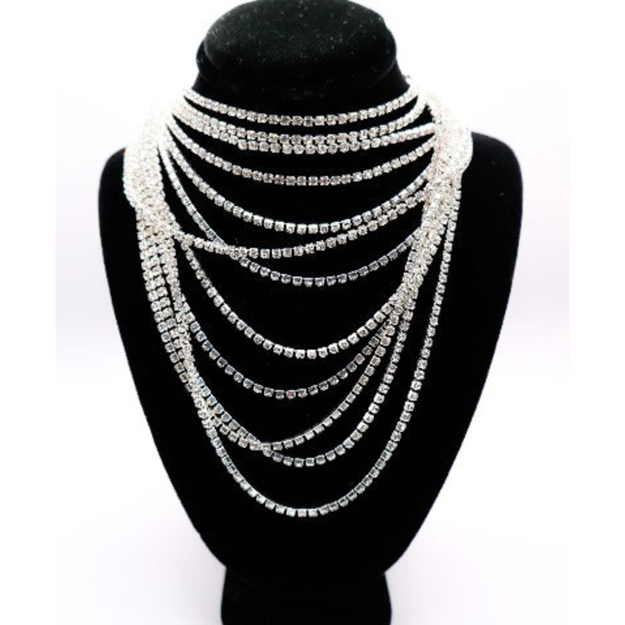 Diamond Cascade Statement Necklace