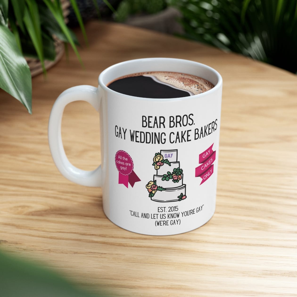 Bear Bros. Gay Wedding Cake Bakers Ceramic Mug 11oz