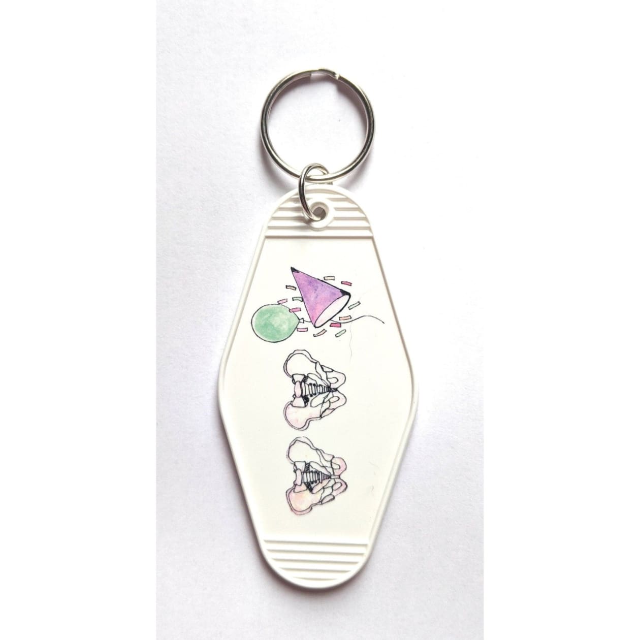 Hip Hip Hooray Graphic Motel Style Illustrated Keychain