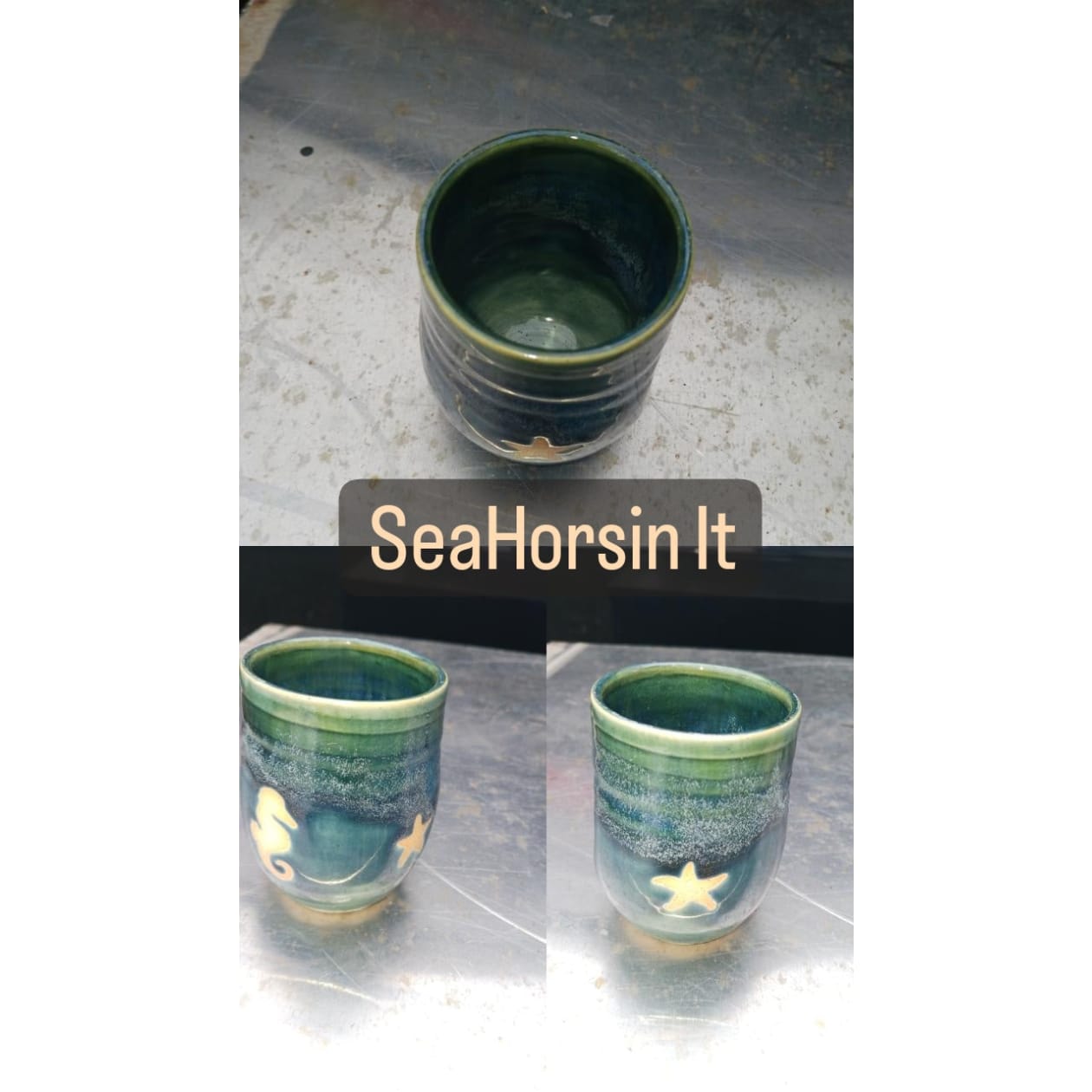 Handmade Coffee Mug - Color: Sea Horsin It
