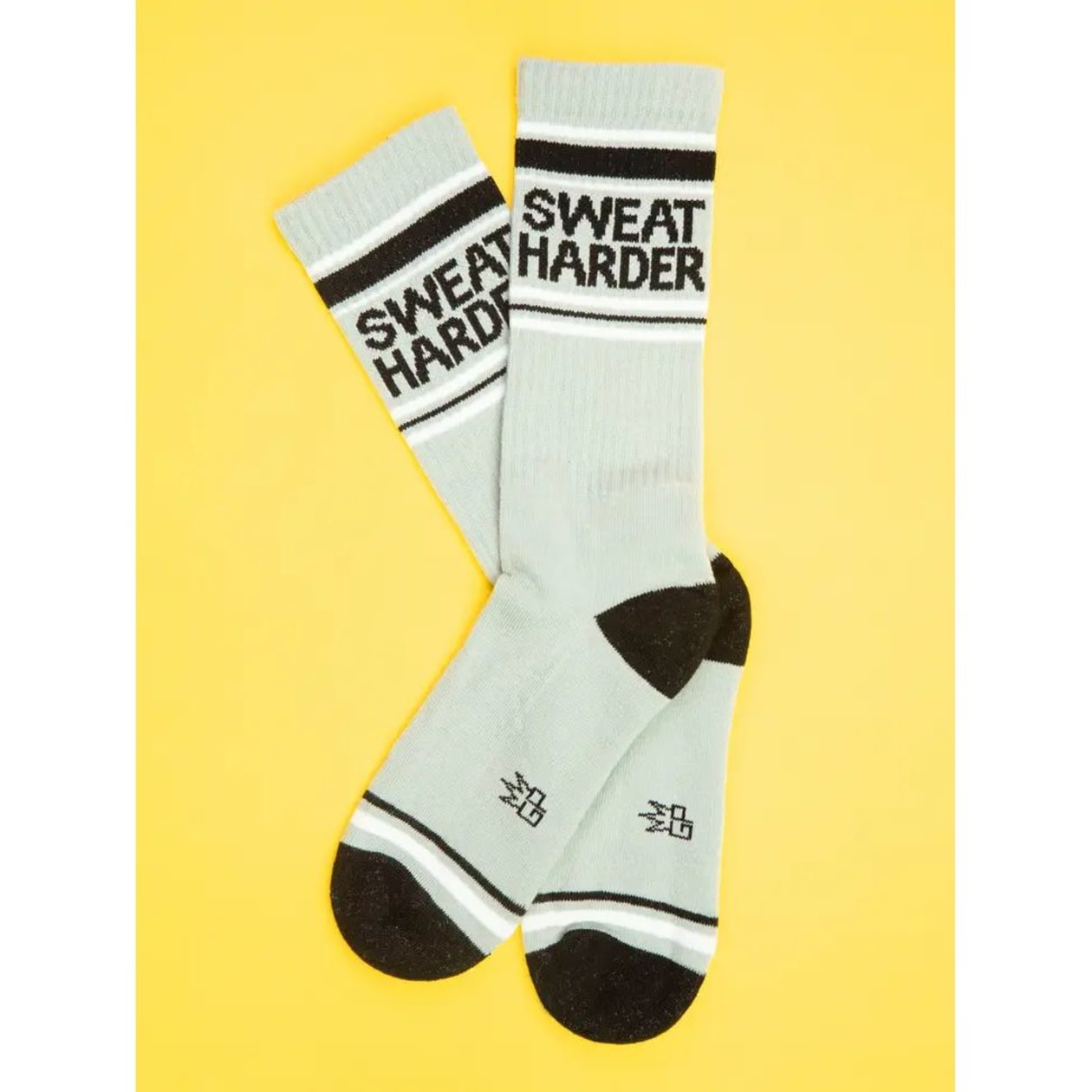 Sweat Harder Gym Crew Socks | Gray Cotton Socks | Unisex