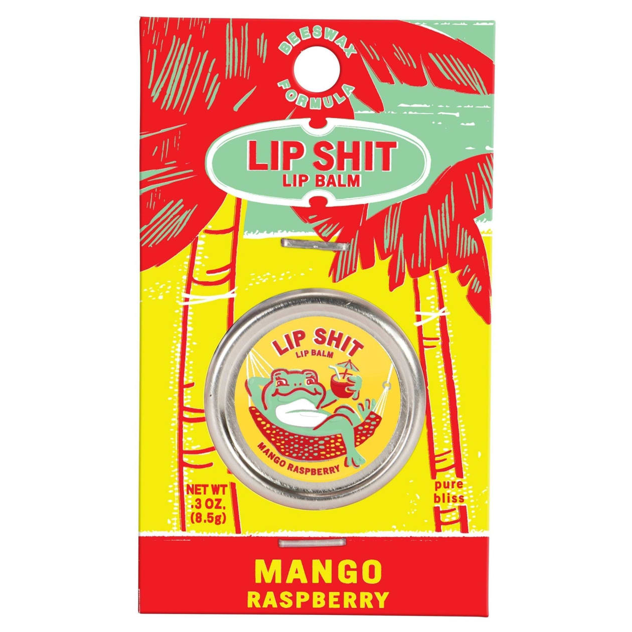 Lip Shit Lip Balm Mango Raspberry Beeswax Formula | Lip Moisturizer in Tin | .3oz | BlueQ at GetBullish