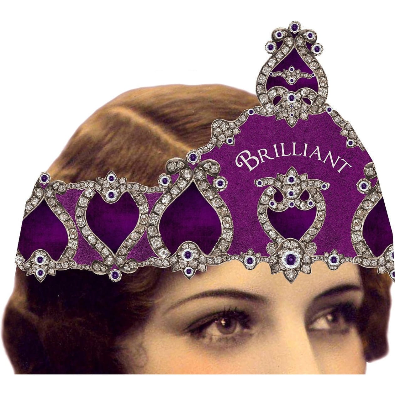 Brilliant Greeting Card with Tiara | Diamonds | Purple