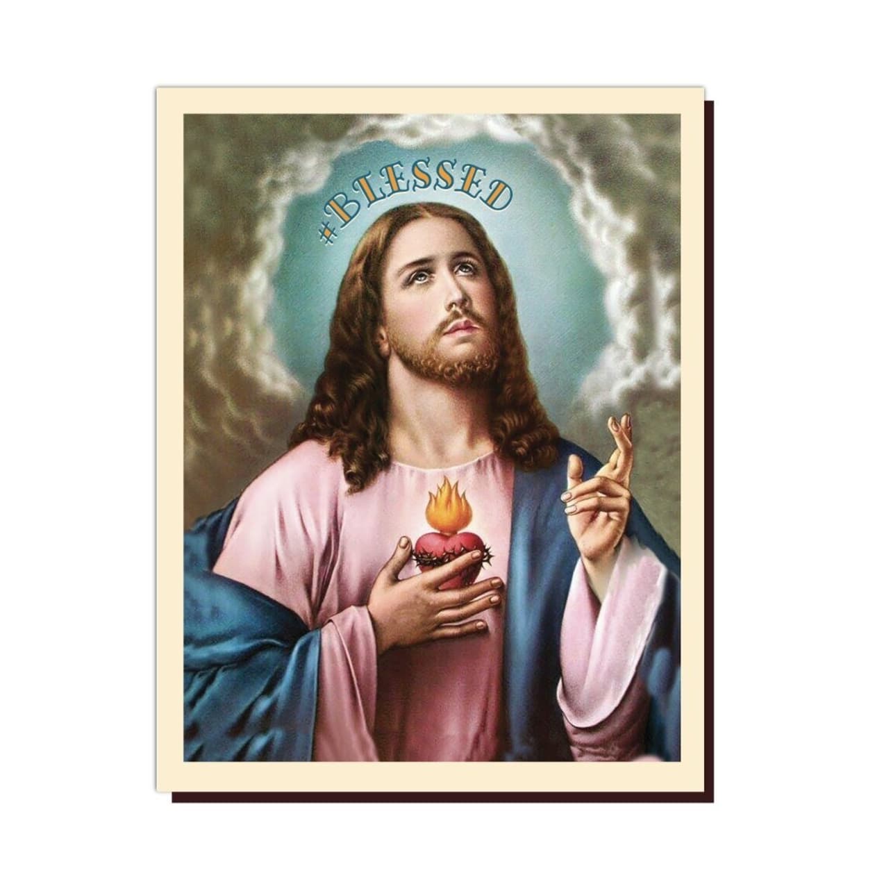 #Blessed Sacred Heart of Jesus Hashtag Greeting Card