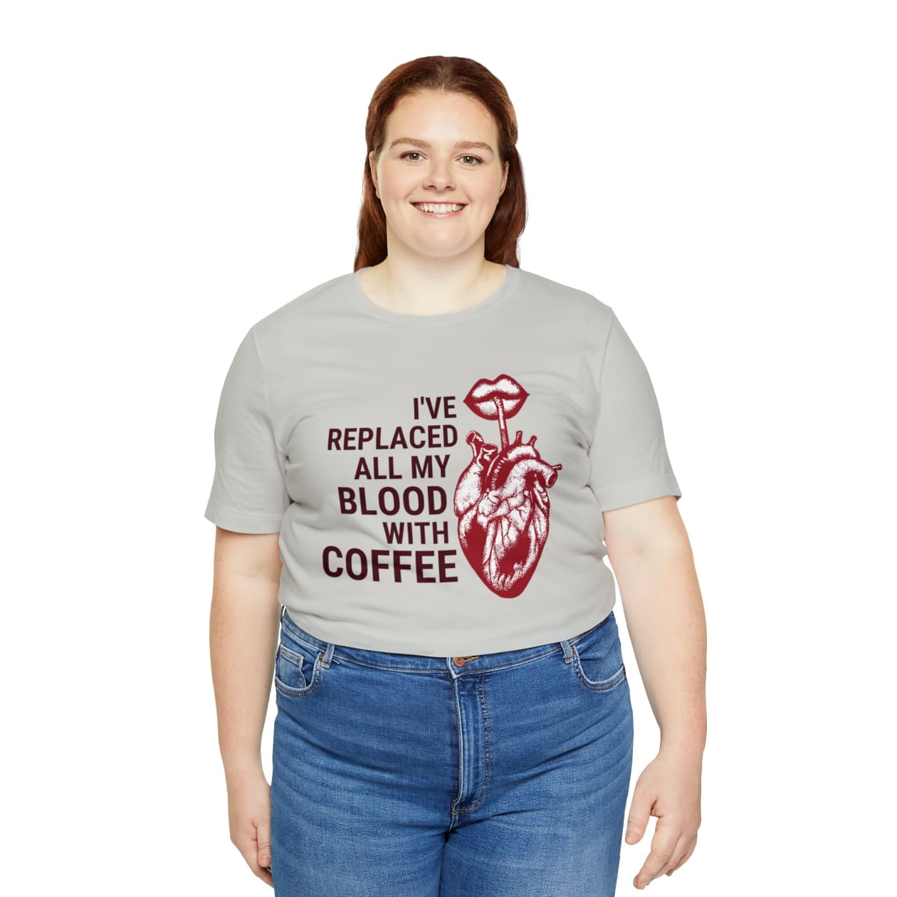 I've Replaced All My Blood With Coffee Jersey Short Sleeve Tee [Multiple Colors and Sizes]