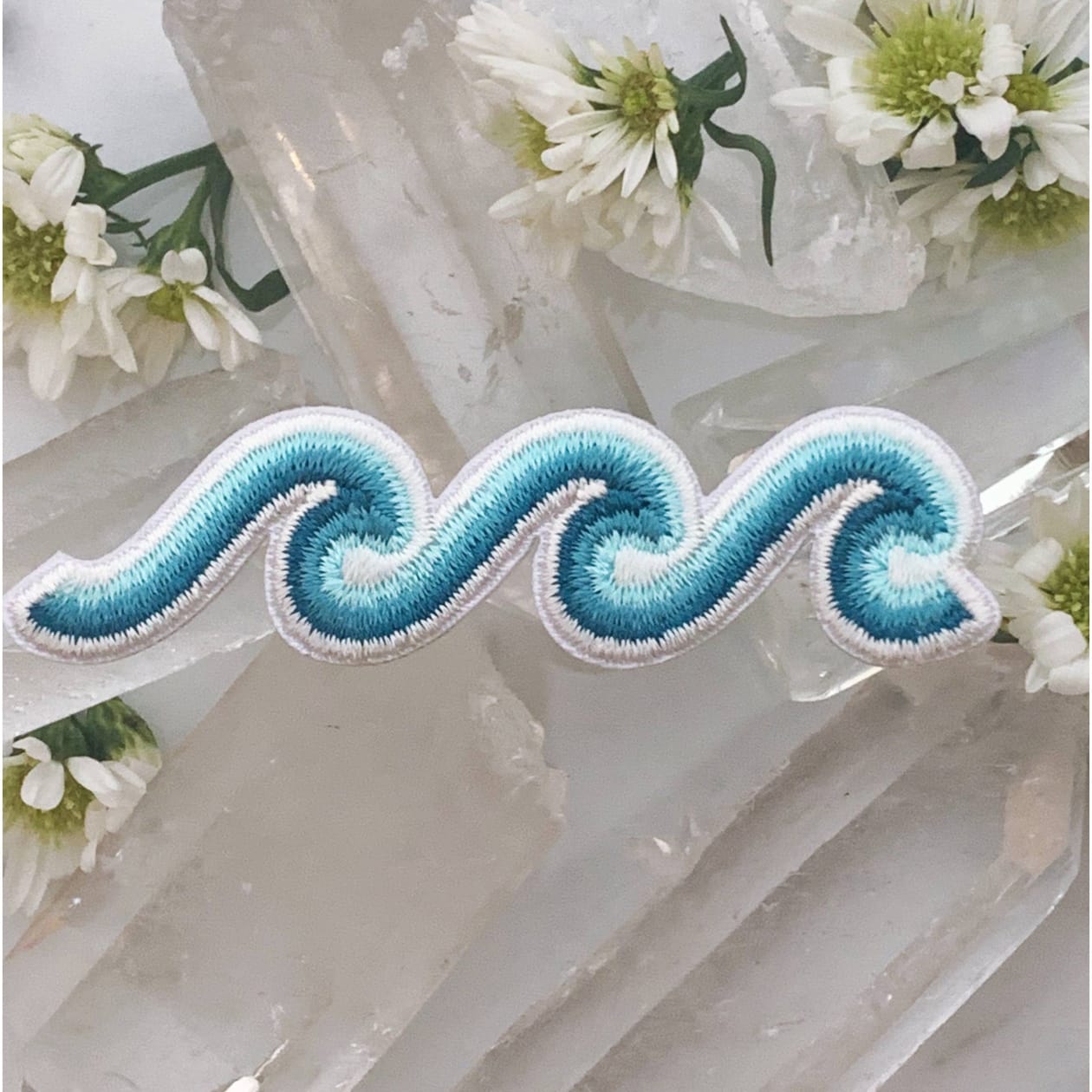 Simple Wave Patch | Embroidered Ocean Wave Applique